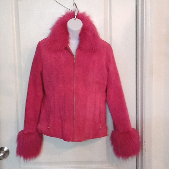 NWT🎁FREE GIFT INCLUDED 🎁Suede Fur Winter Jacket w/ Fur Cuffs & Lining - Picture 5 of 16